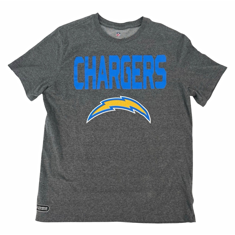 New Era Los Angeles Chargers NFL Officially Licensed T Shirt Gray/Blue/Yellow L